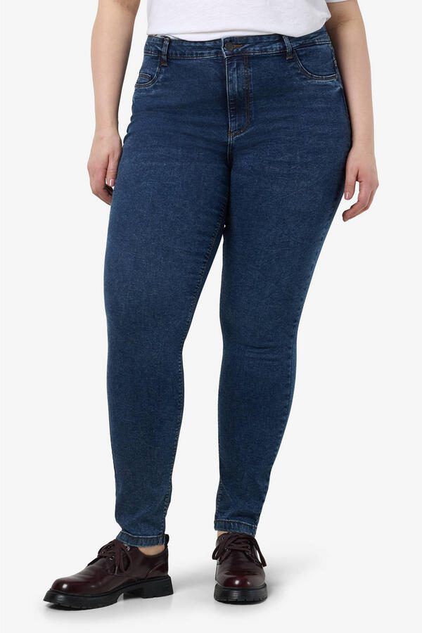 NOISY MAY Curve high waist skinny jeans NMCALLIE dark blue denim - Foto 3