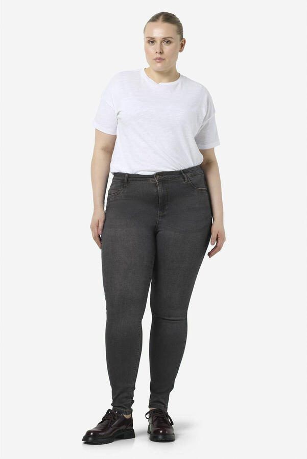 NOISY MAY Curve high waisted skinny jeans NMCALLIE medium grey denim - Foto 3
