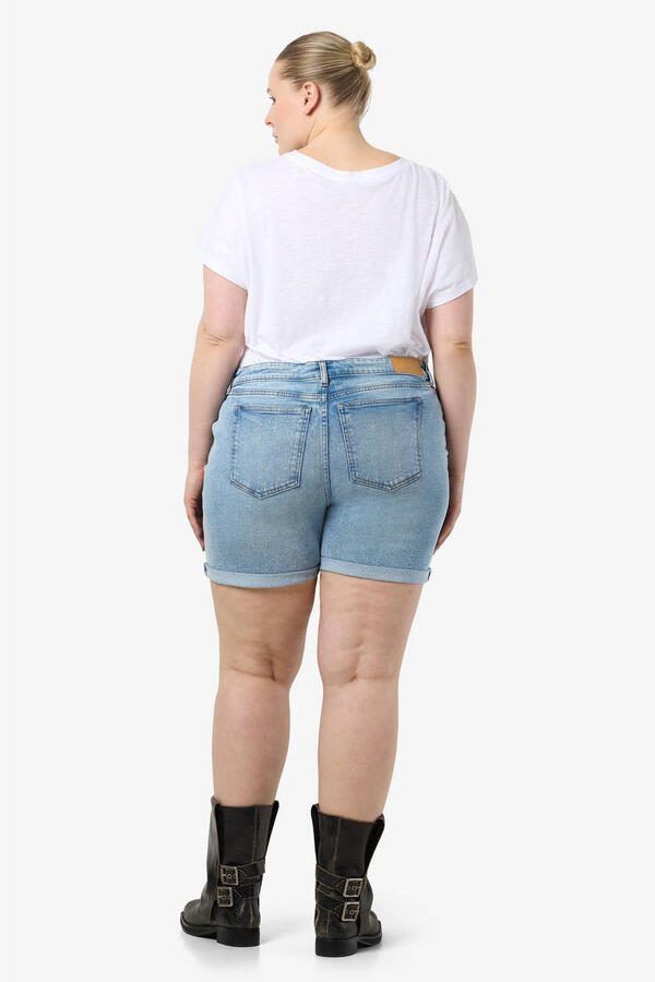 NOISY MAY Curve high waist denim short light blue denim - Foto 3