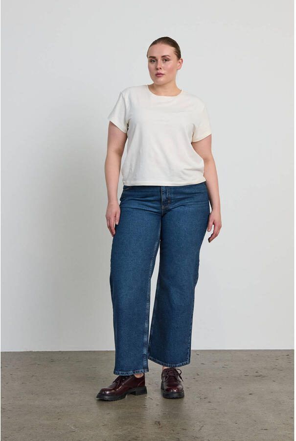 NOISY MAY Curve high waist mom jeans dark blue denim - Foto 2