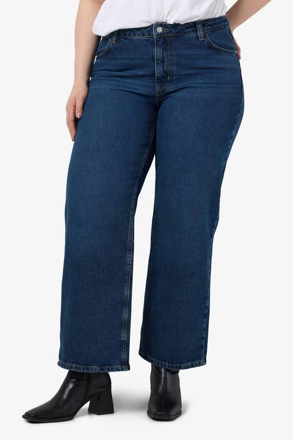 NOISY MAY Curve high waist mom jeans dark blue denim - Foto 3