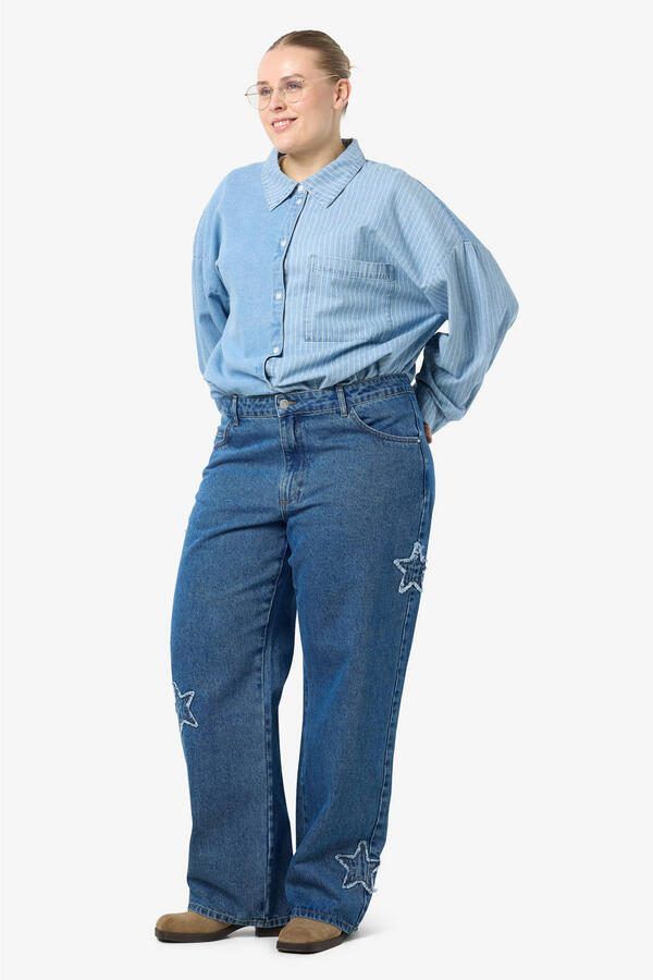 NOISY MAY Curve high waist wide leg jeans medium blue denim - Foto 2