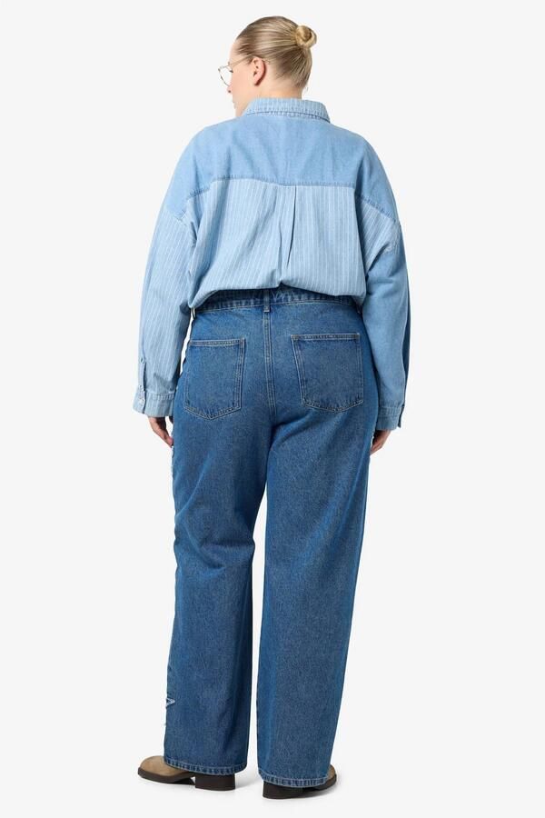 NOISY MAY Curve high waist wide leg jeans medium blue denim - Foto 3