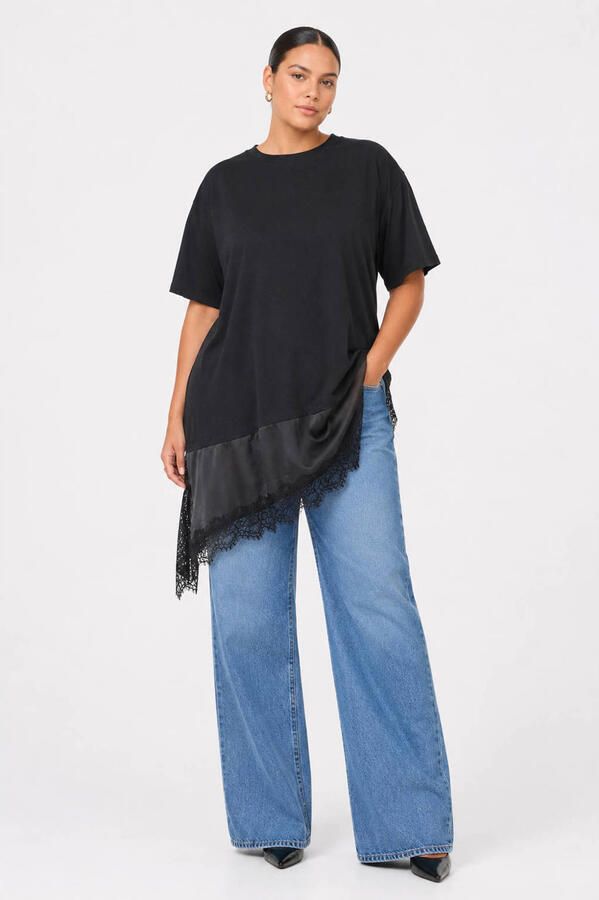 NOISY MAY Curve T-shirt Plus Size zwart