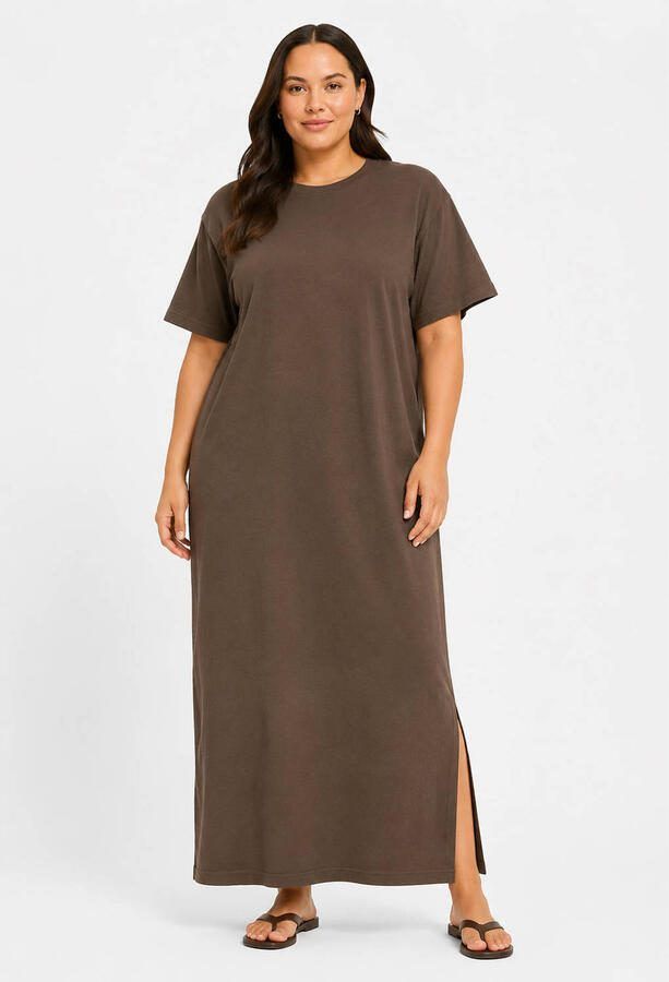 NOISY MAY Curve T-shirtjurk zomerjurk bruin