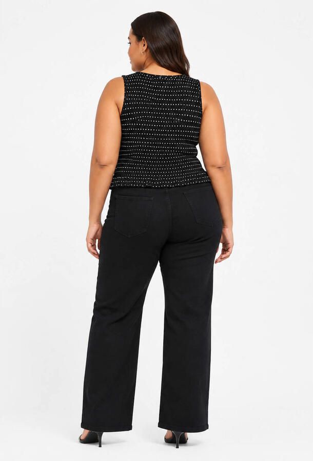 NOISY MAY Curve top met stippen zwart - Foto 2