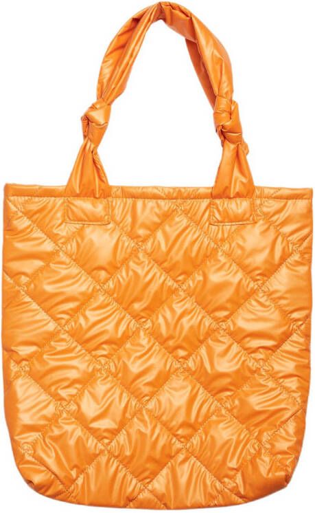 NOISY MAY doorgestikte shopper NMLIVA metallic oranje