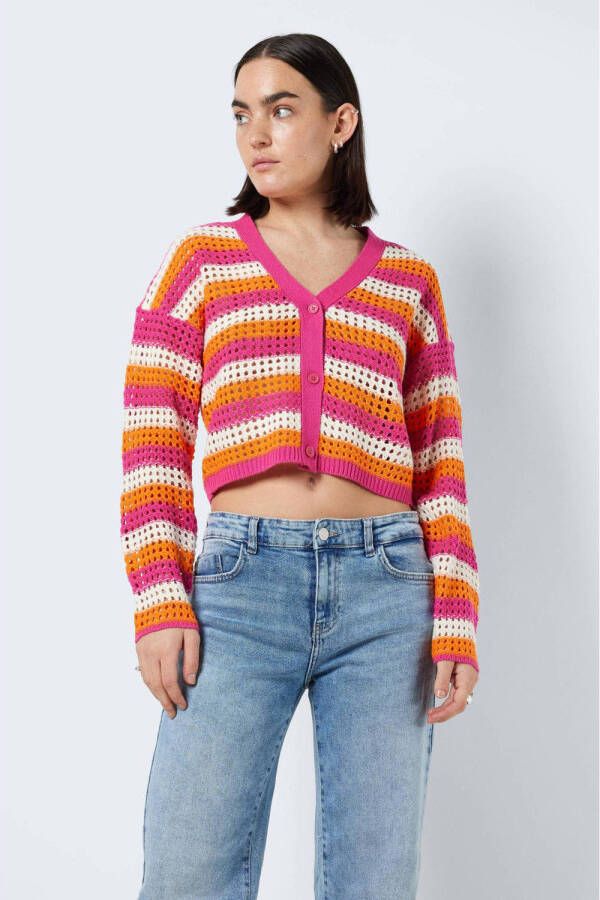 NOISY MAY gestreept vest NMHOPE roze