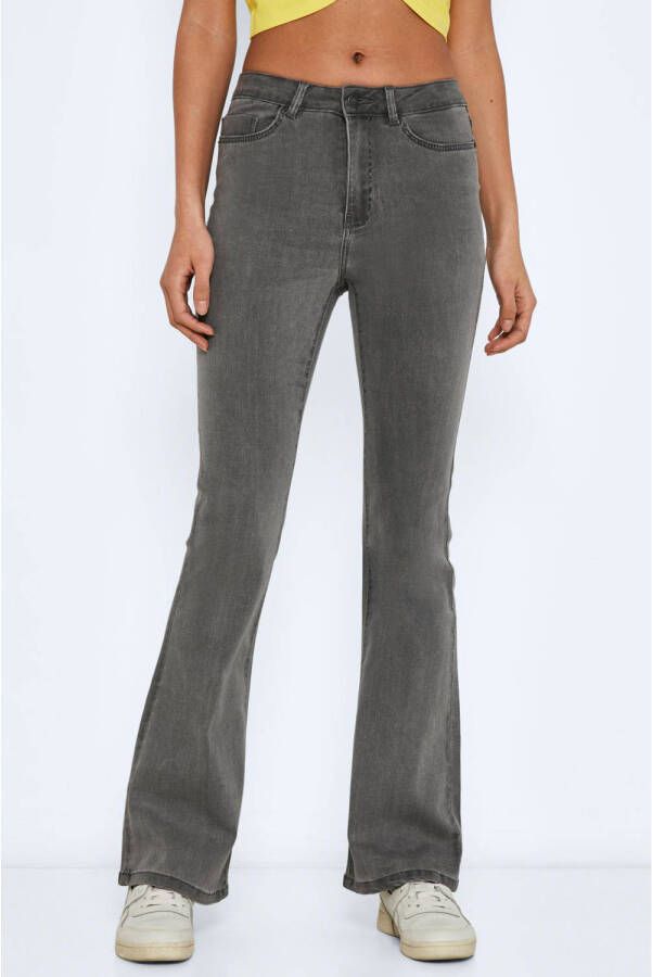 NOISY MAY high waist flared jeans light grey denim
