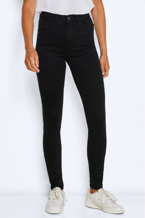 NOISY MAY high waist skinny jeans NMBUDDY black denim