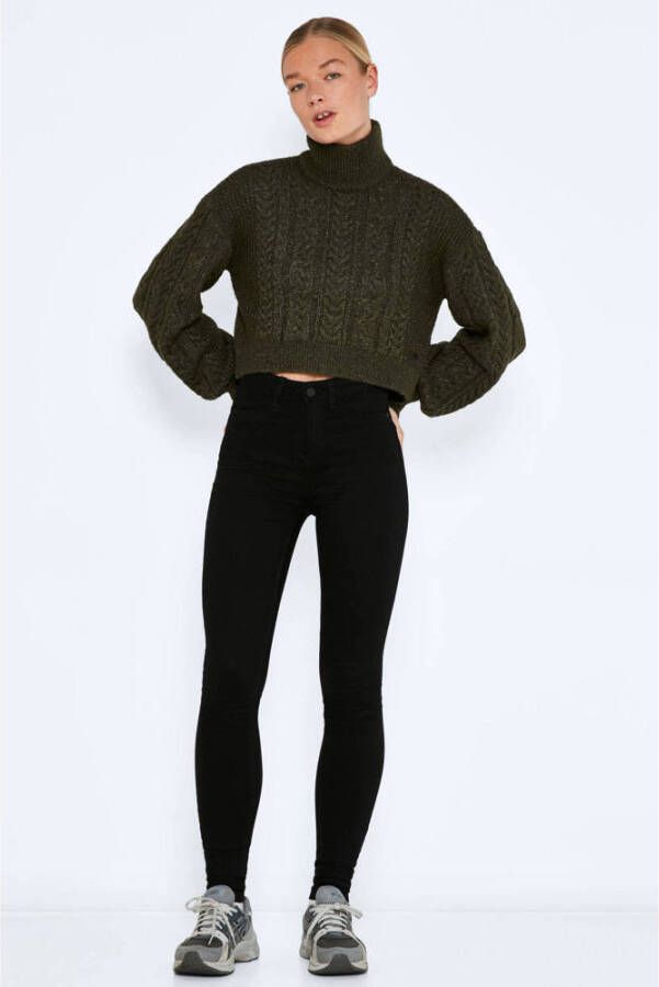 NOISY MAY high waist skinny jeans NMCALLIE zwart