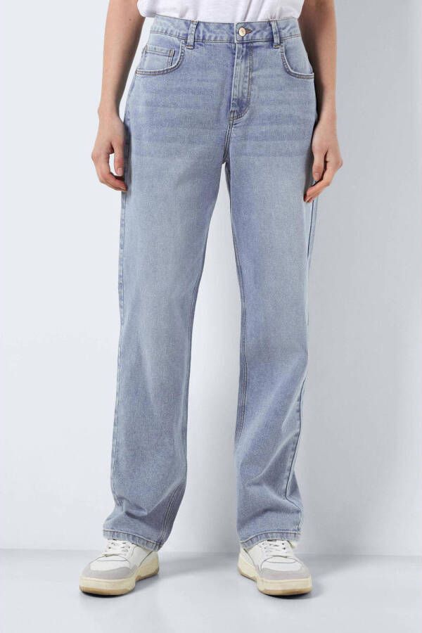 NOISY MAY high waist straight fit jeans NMGUTHIE light blue denim