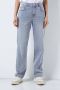 NOISY MAY high waist straight fit jeans NMGUTHIE light blue denim - Thumbnail 1