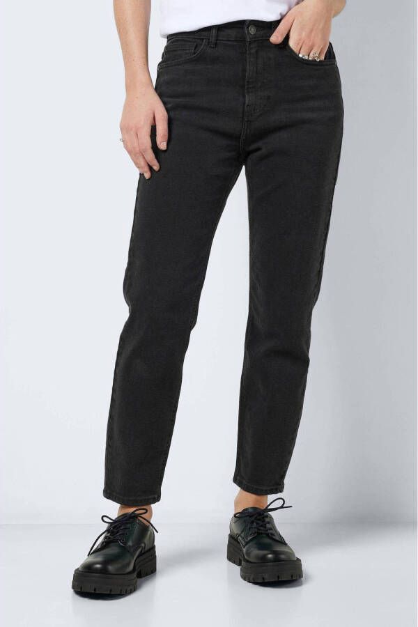 NOISY MAY high waist straight fit jeans NMMONI zwart