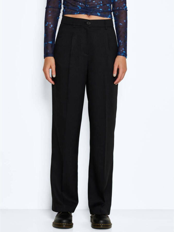 NOISY MAY high waist straight fit pantalon NMDREWIE zwart