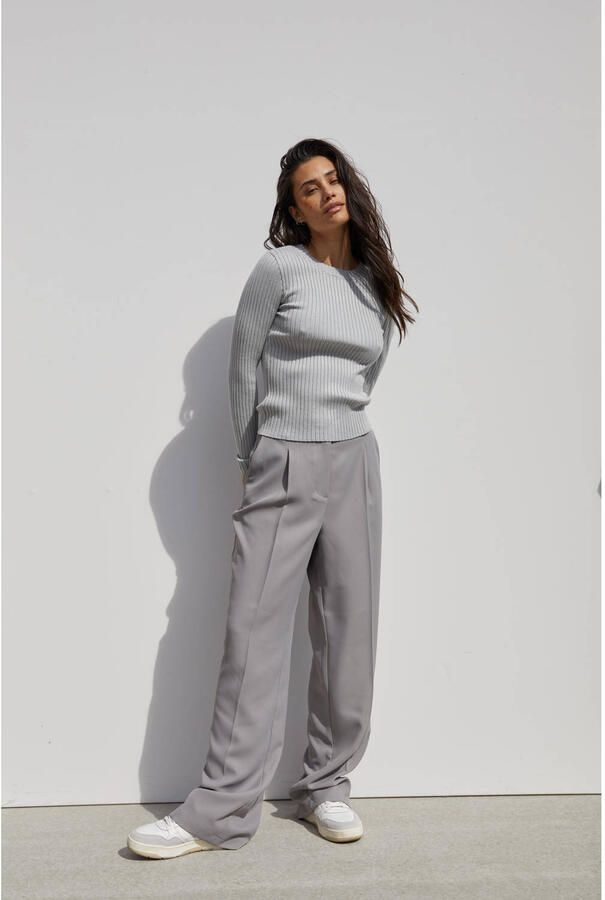 Noisy May Titanium High Waist Broek Grijs Gray Dames - Foto 3
