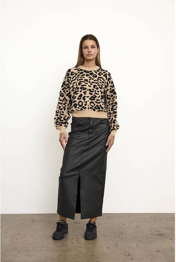 Noisy may Imitatieleren rok NMKATH NW SLIT LONG SKIRT COATED BL NOOS