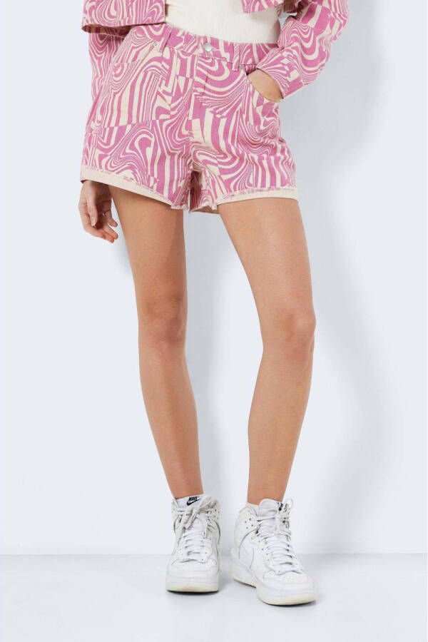 NOISY MAY regular fit short NMDREW met all over print roze