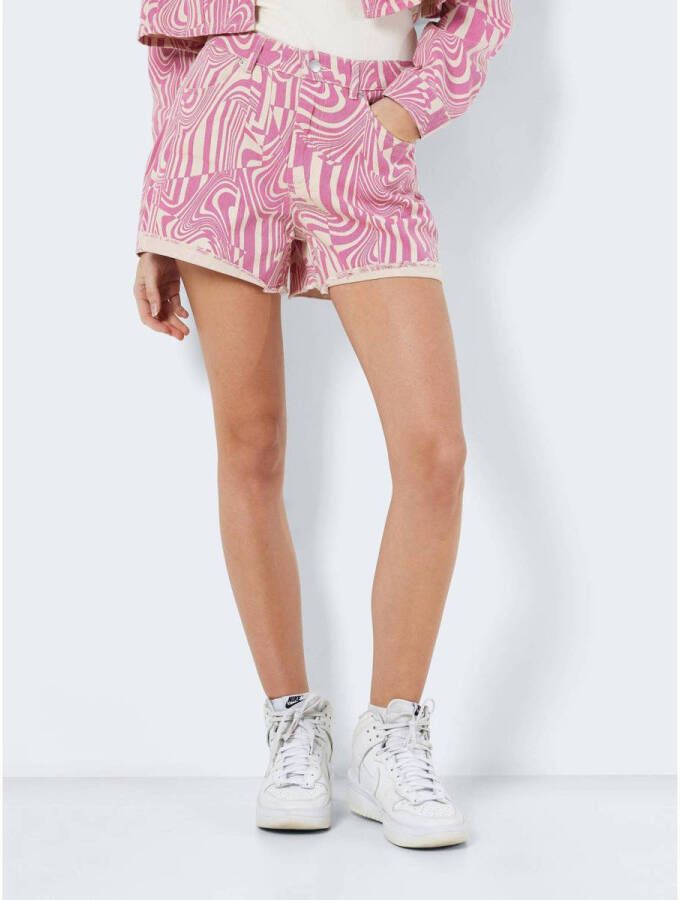 NOISY MAY regular fit short NMDREW met all over print roze