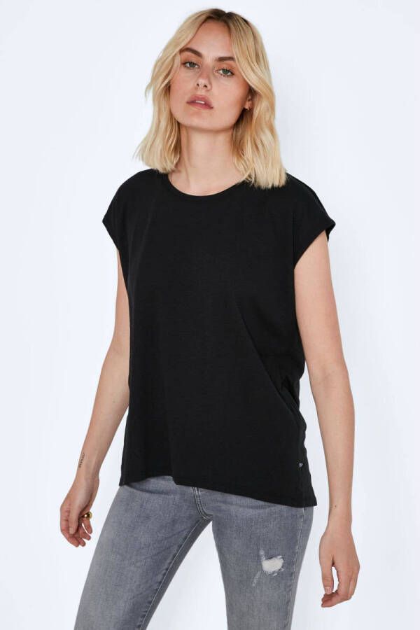 Noisy may Shirt met korte mouwen NMMATHILDE S S LOOSE LONG TOP FWD NOOS