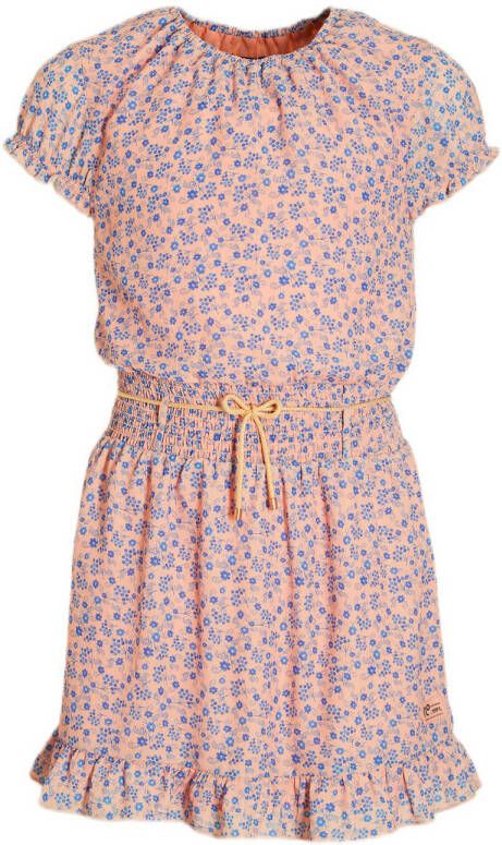 NONO gebloemde jurk Maui roze blauw Meisjes Polyester Ronde hals Bloemen 158 164