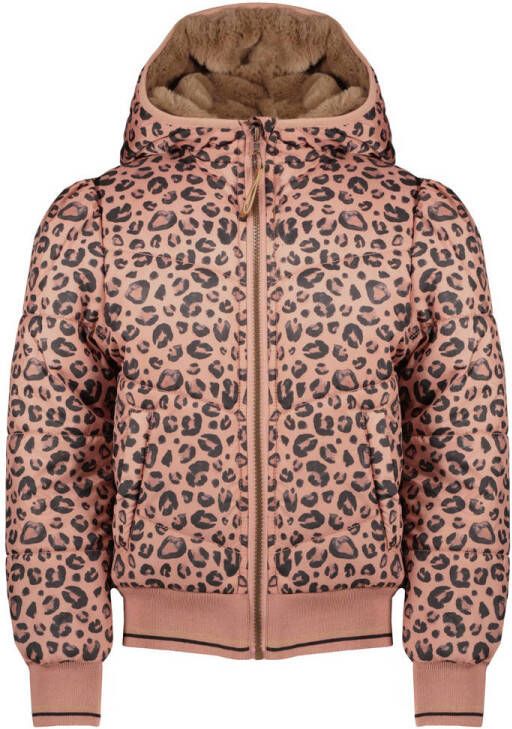 NONO gewatteerde winterjas Bella van polyester oudroze