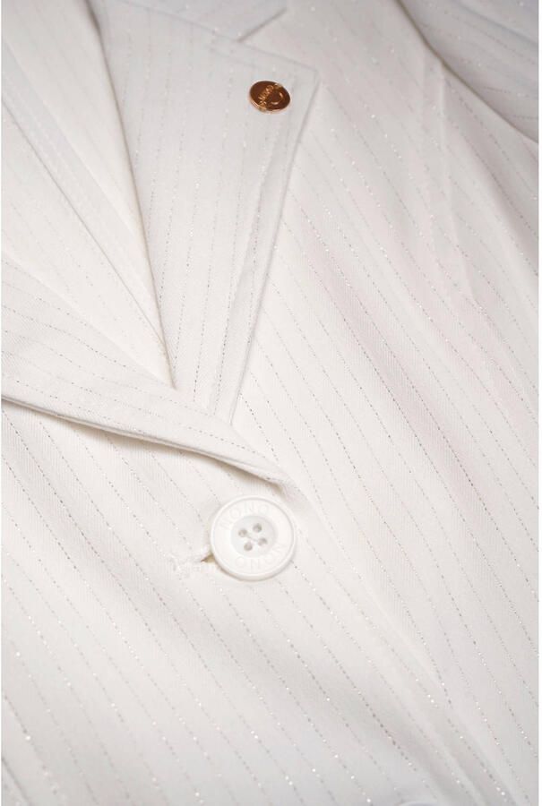 NONO blazer Dip met textuur wit Meisjes Polyester Reverskraag Effen 146 152