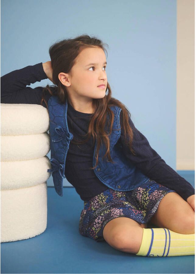 NONO Meisjes Truien & Vesten Kaby Denim Gilet Donkerblauw - Foto 3