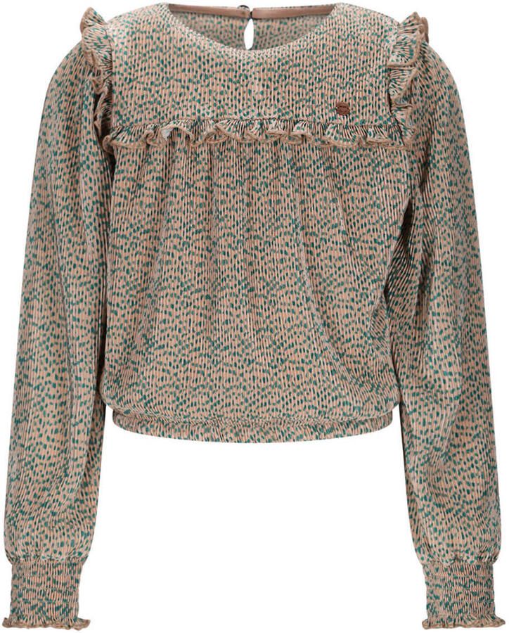 NONO Meisjes Blouses Tisja Plissee Blouse Beige - Foto 5