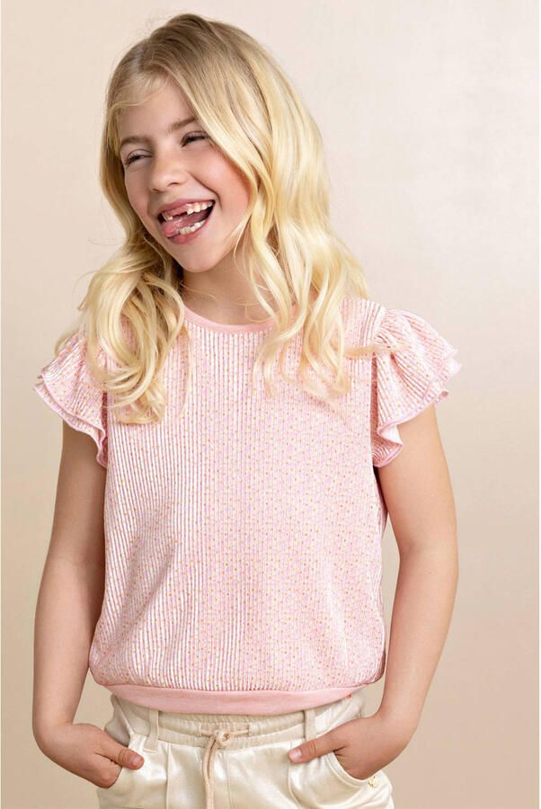 NONO Meisjes Tops & T-shirts Tilda Plissee Top Roze - Foto 4