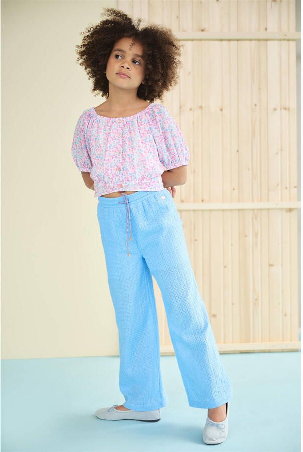 NONO Meisjes Blouses Tomas Cropped Blouse Blauw - Foto 3