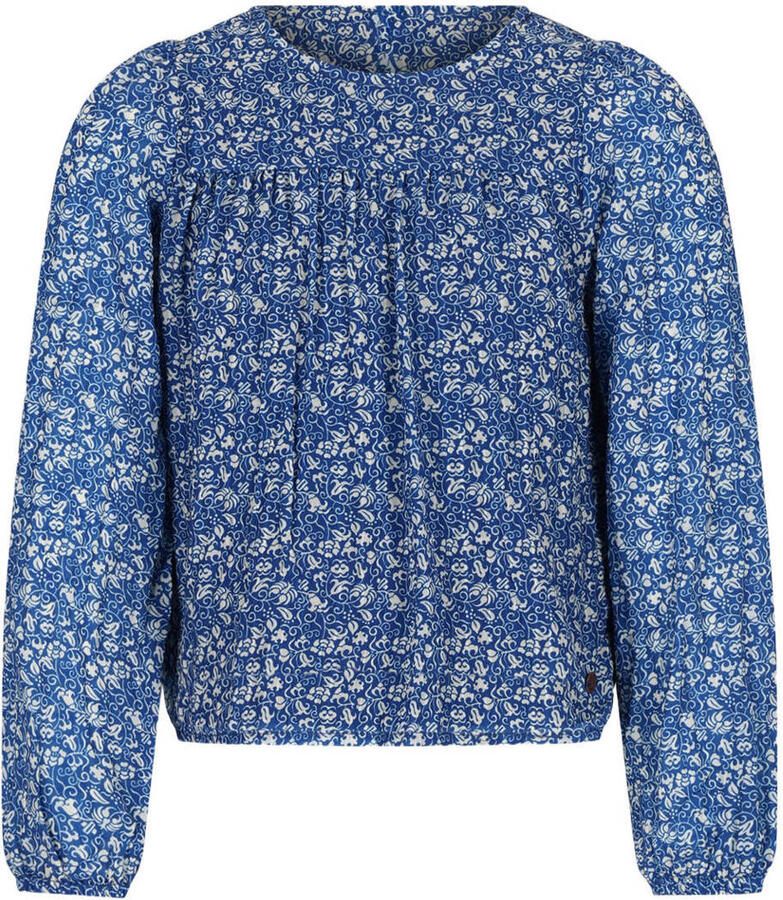 NONO gebloemde blousetop blauw