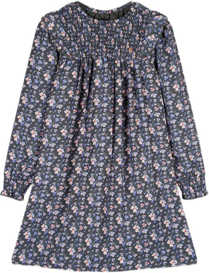 NONO Meisjes Jurken Maan Aop Watercolor Dress Donkergroen - Foto 3