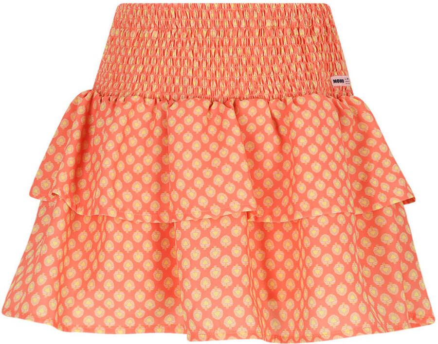 NONO Meisjes Rokken Nika Aop Smocket Skirt Oranje - Foto 4