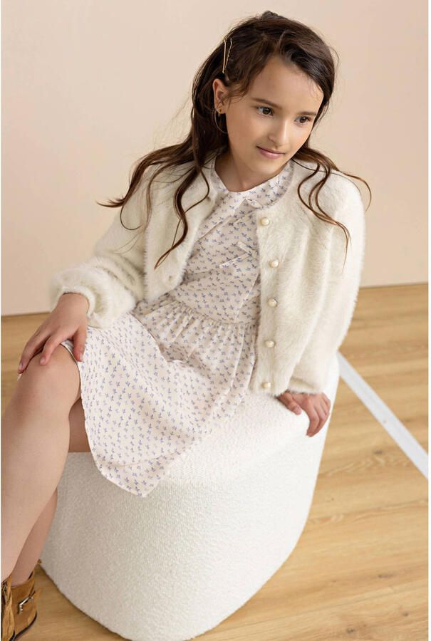 NONO Meisjes Truien & Vesten Asmee Fluffy Cardigan Ecru - Foto 5