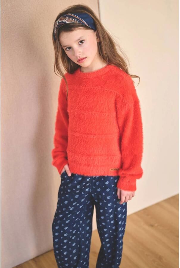 NONO Meisjes Truien & Vesten Keson Fluffy Soft Knitted Sweater Oranje - Foto 2