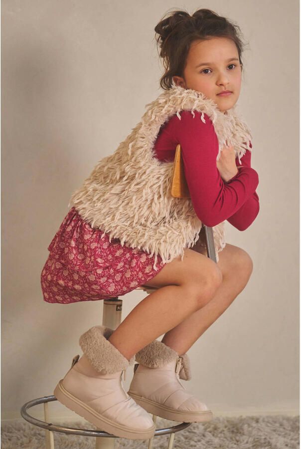 NONO Meisjes Blazers Kath Long Hair Fur Gilet Creme - Foto 4