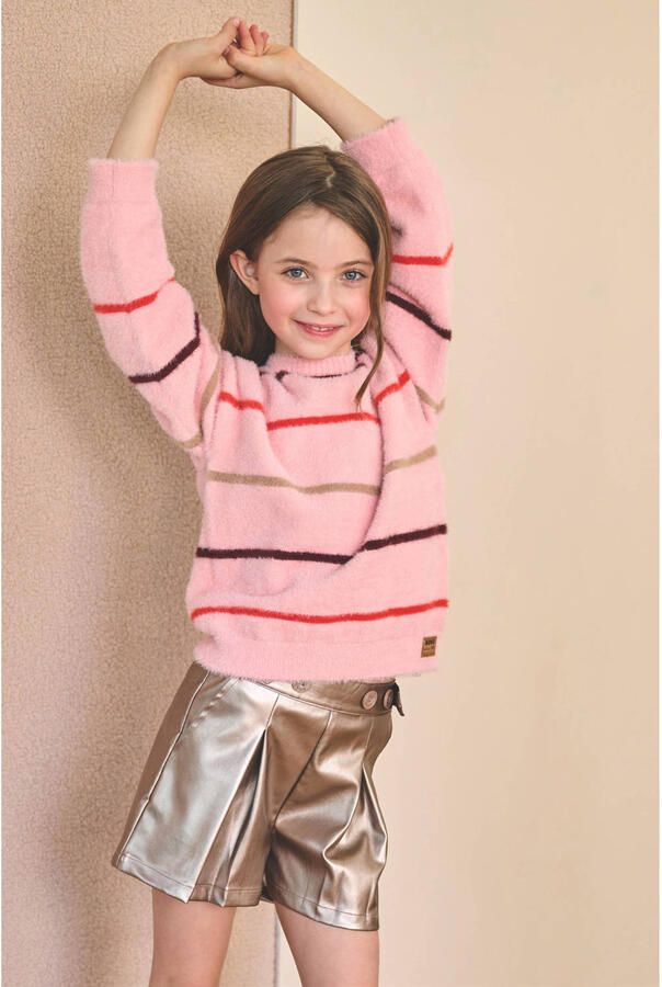 NONO Meisjes Broeken Sulias Fake Leather Short Brons