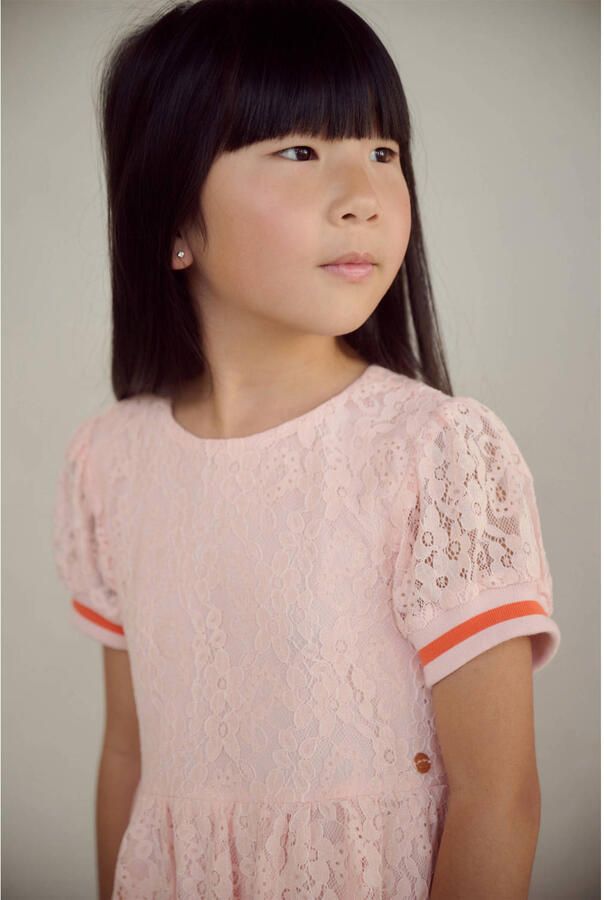 NONO Meisjes Jurken Mila Lace Dress Lichtroze - Foto 4