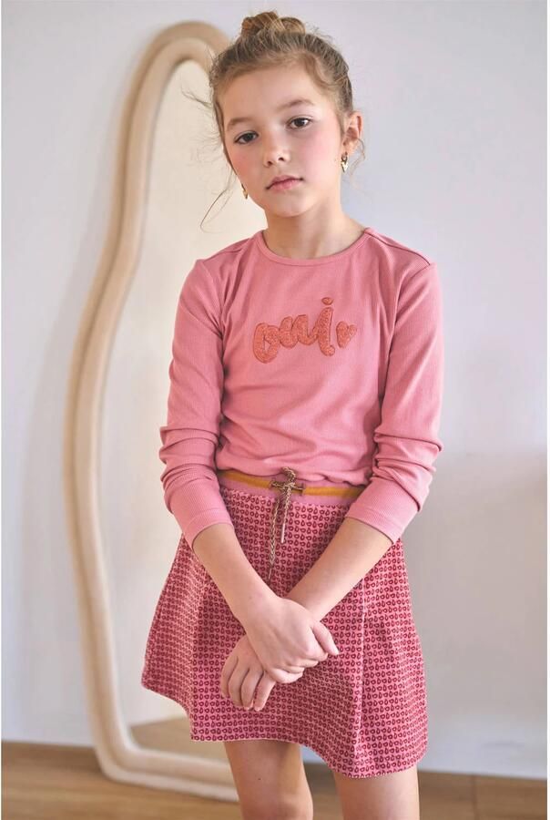 NONO midi jurk met tekst roze Meisjes Polyester Ronde hals All over print - Foto 2