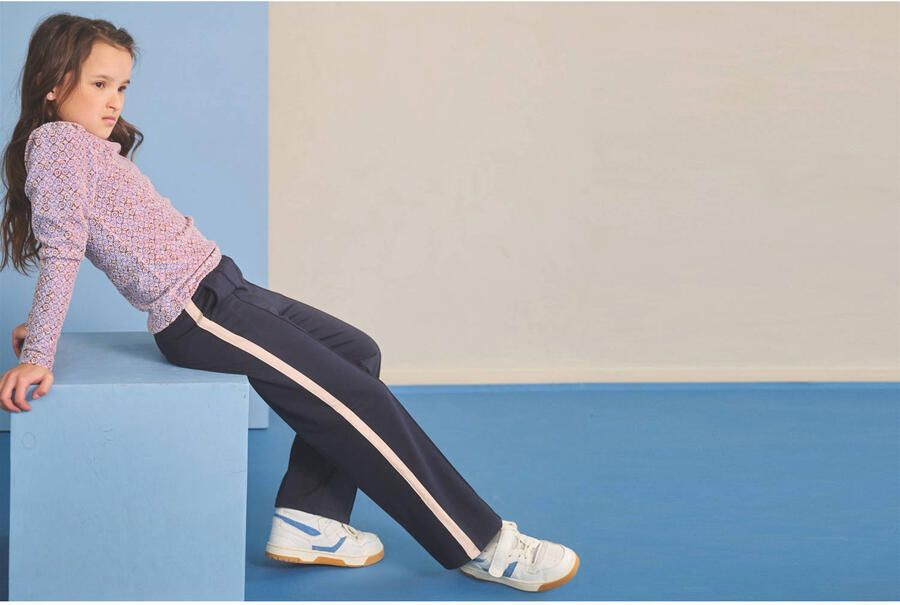 NONO Meisjes Broeken Sayla Wide Leg Pants Donkerblauw - Foto 4