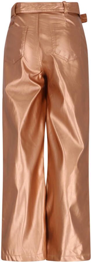 NONO Meisjes Broeken Simona Fake Leather Wide Leg Pants Goud - Foto 5
