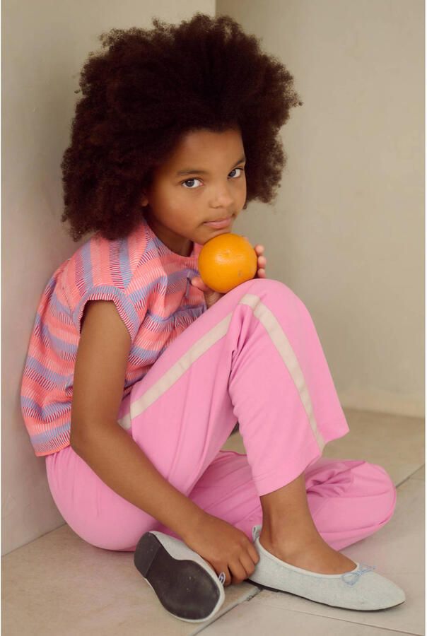NONO Meisjes Broeken Sayla Interlock Palazzo Pants Roze - Foto 4