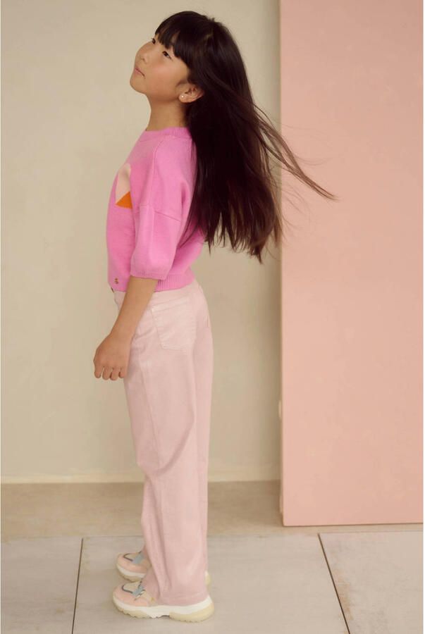 NONO Meisjes Jeans Siam Foilcoated Stretch Twill Pants Roze - Foto 4