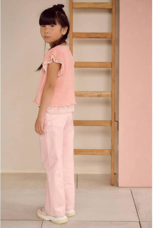 NONO Meisjes Jeans Siam Foilcoated Stretch Twill Pants Roze - Foto 5