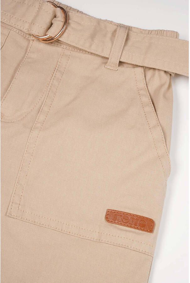 NONO regular fit broek Simoa zand Beige Meisjes Katoen Effen 122 128