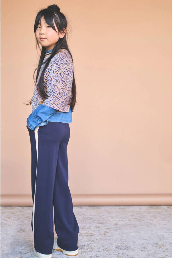 NONO regular fit casual broek donkerblauw