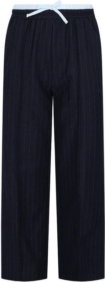 NONO regular fit casual gestreepte broek donkerblauw