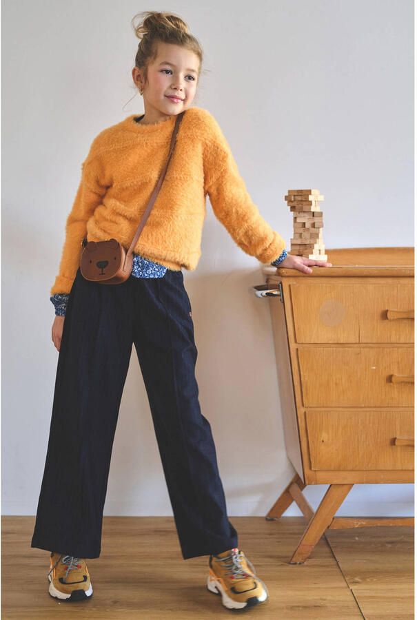 NONO regular fit casual gestreepte broek donkerblauw - Foto 3
