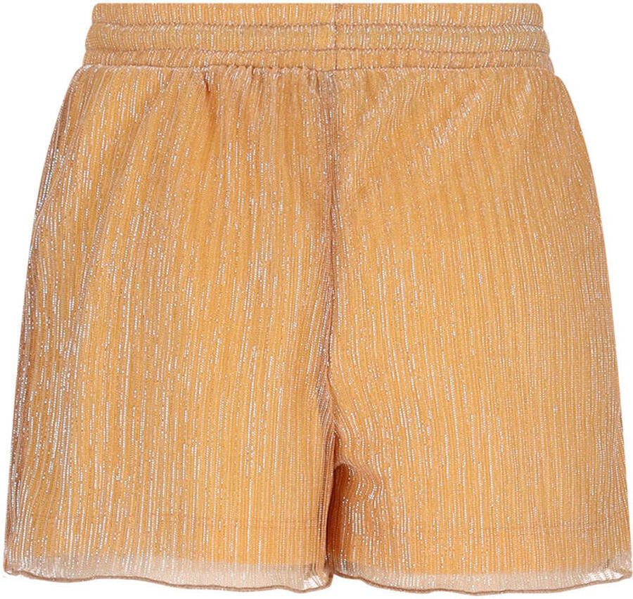NONO regular waist casual short oranje met glitter - Foto 5